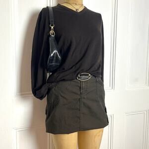 Club Monaco 100% Italian Merino wool brown long sleeve v neck sweater